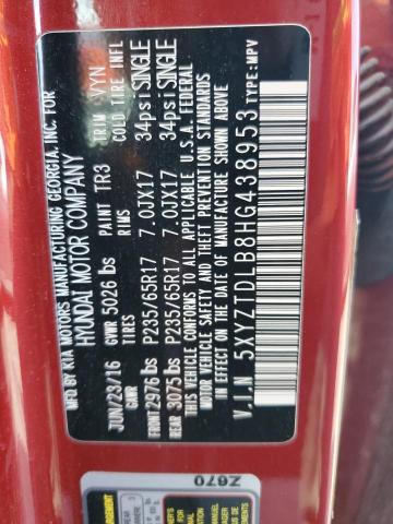 2017 HYUNDAI SANTA FE S - 5XYZTDLB8HG438953