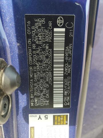2016 TOYOTA PRIUS JTDKBRFU7G3503664