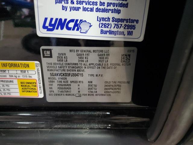 2015 BUICK ENCLAVE 5GAKVCKD3FJ304715