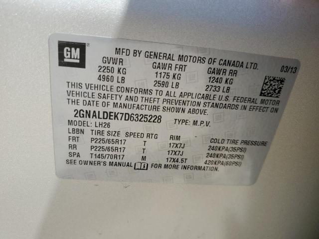 2013 CHEVROLET EQUINOX LT - 2GNALDEK7D6325228