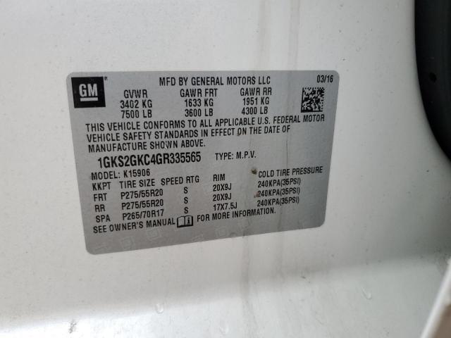 2016 GMC YUKON XL K - 1GKS2GKC4GR335565