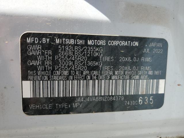2022 MITSUBISHI OUTLANDER - JA4J4VA88NZ084379