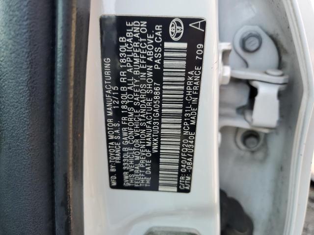 2016 TOYOTA YARIS L - VNKKTUD31GA058867