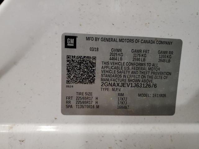 2018 CHEVROLET EQUINOX LT - 2GNAXJEV1J6312676