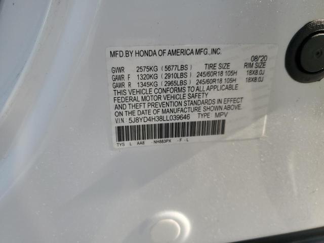 2020 ACURA MDX 5J8YD4H38LL039646