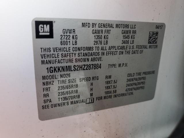 2017 GMC ACADIA SLT 1GKKNMLS2HZ287884