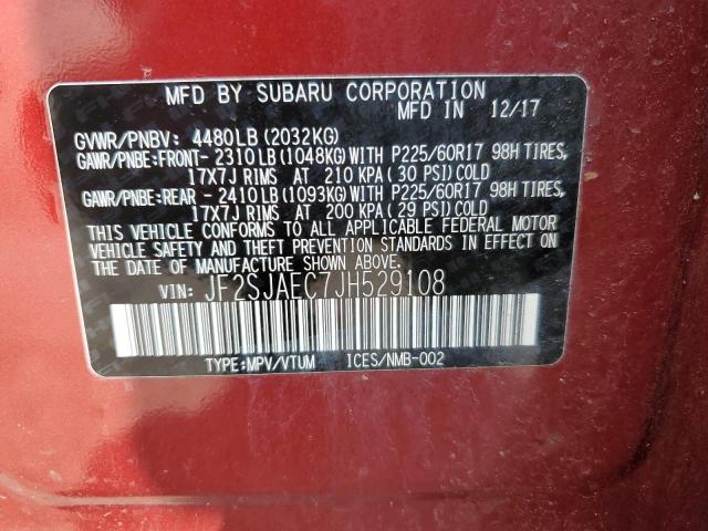 2018 SUBARU FORESTER 2 - JF2SJAEC7JH529108