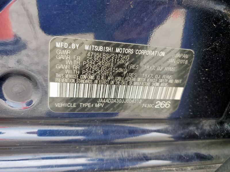 2018 MITSUBISHI OUTLANDER JA4AD2A30JJ004312