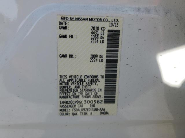 2016 NISSAN LEAF SV 1N4BZ0CP9GC300562