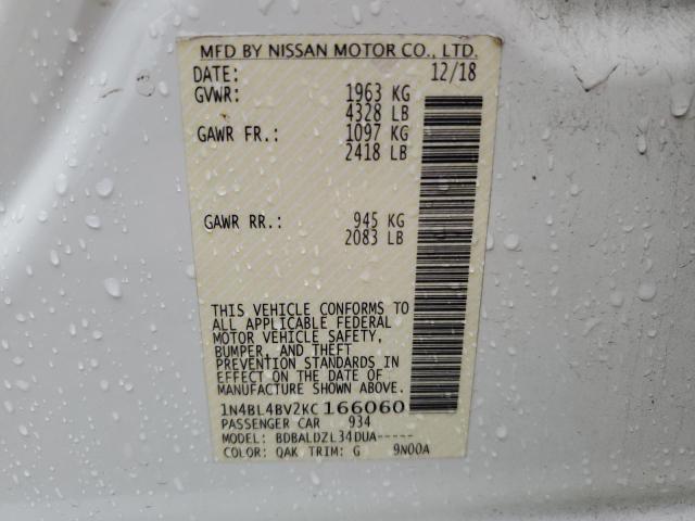 2019 NISSAN ALTIMA S - 1N4BL4BV2KC166060