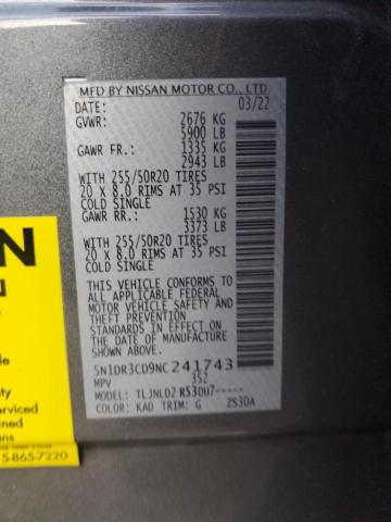 2022 NISSAN PATHFINDER - 5N1DR3CD9NC241743