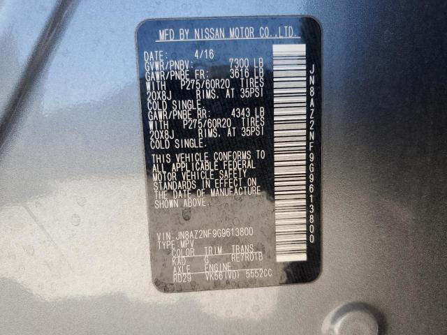 2016 INFINITI QX80 JN8AZ2NF9G9613800