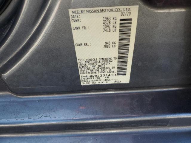 2020 NISSAN ALTIMA S - 1N4BL4BV9LC231410
