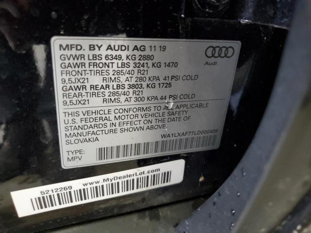 2020 AUDI Q7 PREMIUM WA1LXAF77LD000409