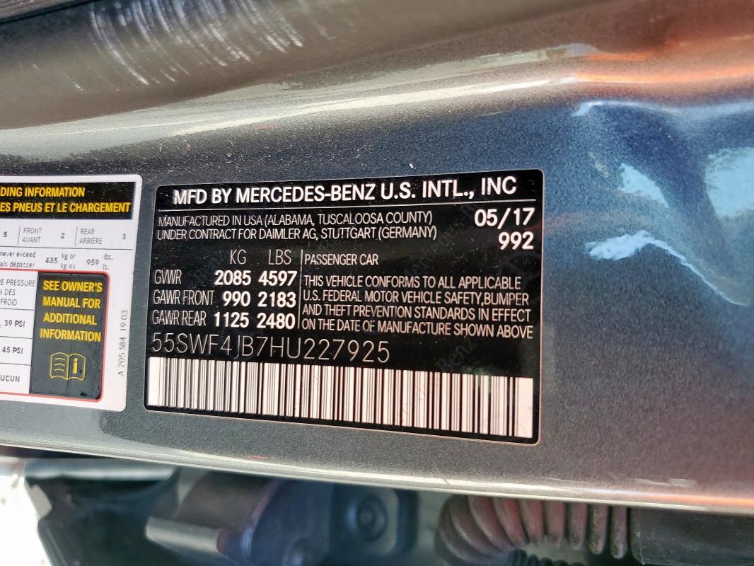 2017 MERCEDES-BENZ C 300 55SWF4JB7HU227925