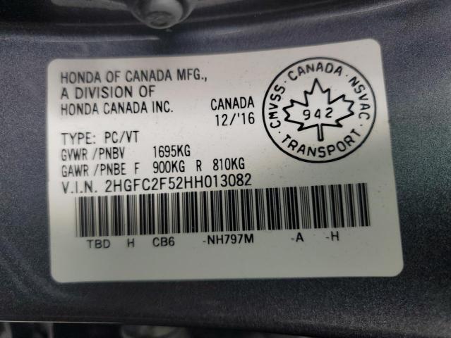 2017 HONDA CIVIC LX 2HGFC2F52HH013082