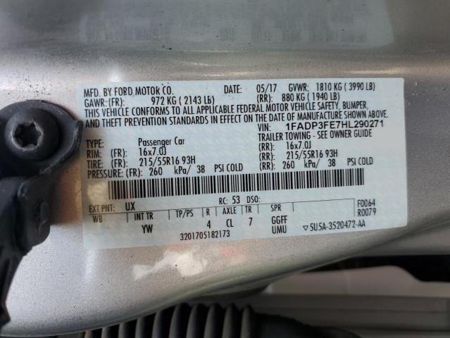 2017 FORD FOCUS SE - 1FADP3FE7HL290271