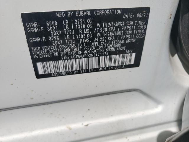 2021 SUBARU ASCENT LIM - 4S4WMAPD2M3471175