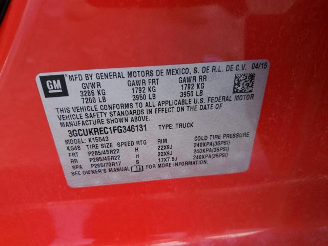 2015 CHEVROLET SILVERADO - 3GCUKREC1FG346131