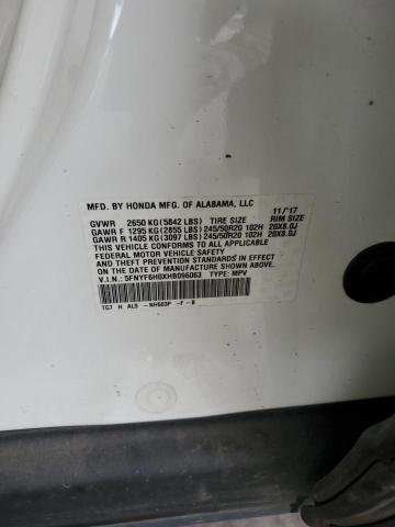 2017 HONDA PILOT ELIT 5FNYF6H0XHB096063