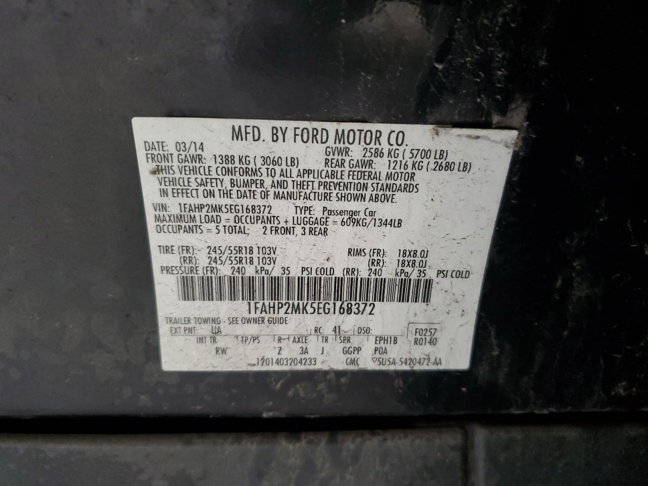 FORD TAURUS POLICE INTERCEPTOR