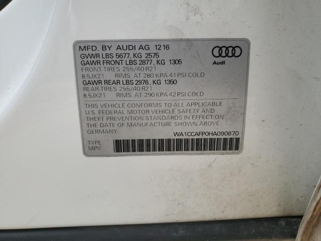 2017 AUDI SQ5 PREMIU WA1CCAFP0HA090670