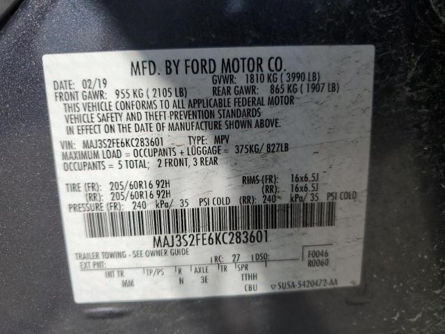 2019 FORD ECOSPORT S MAJ3S2FE6KC283601
