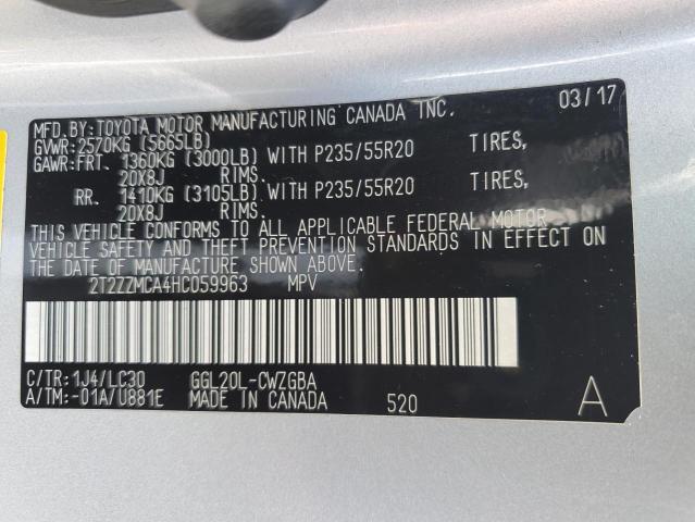 2017 LEXUS RX 350 BAS 2T2ZZMCA4HC059963