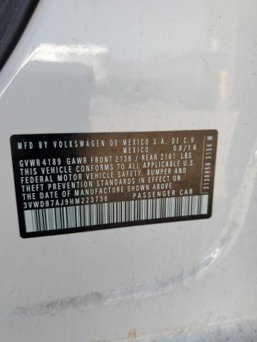 2017 VOLKSWAGEN JETTA SE 3VWDB7AJ9HM223736