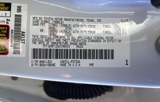 2016 TOYOTA TUNDRA CRE - 5TFGW5F12GX198415