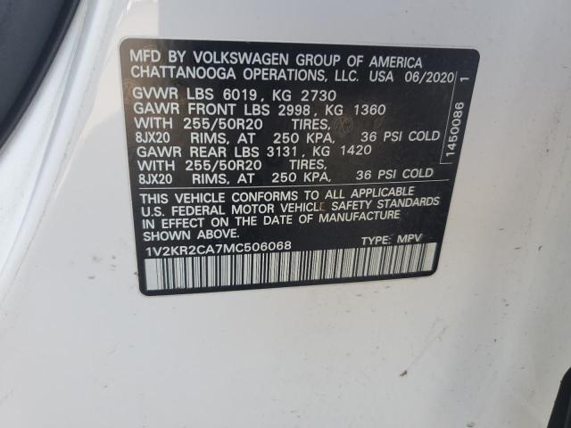 2021 VOLKSWAGEN ATLAS SE 1V2KR2CA7MC506068