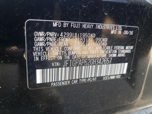 2016 SUBARU IMPREZA SP JF1GPAP62GH342657