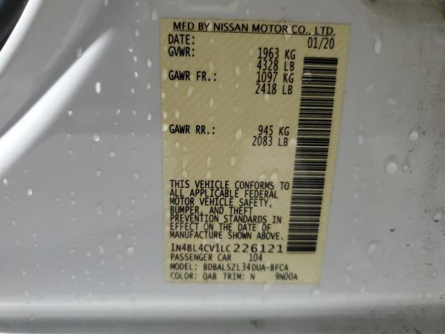 2020 NISSAN ALTIMA SR - 1N4BL4CV1LC226121