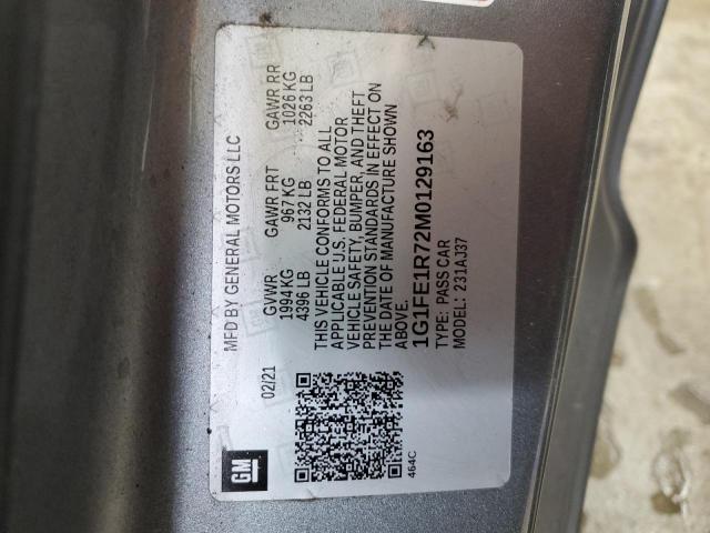2021 CHEVROLET CAMARO LZ 1G1FE1R72M0129163