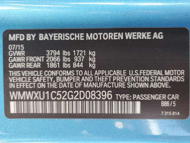 2016 MINI COOPER WMWXU1C52G2D08396