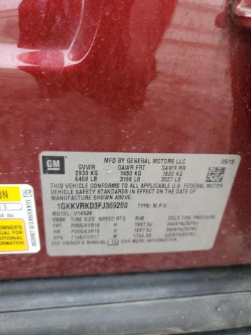 2015 GMC ACADIA SLT 1GKKVRKD3FJ369280