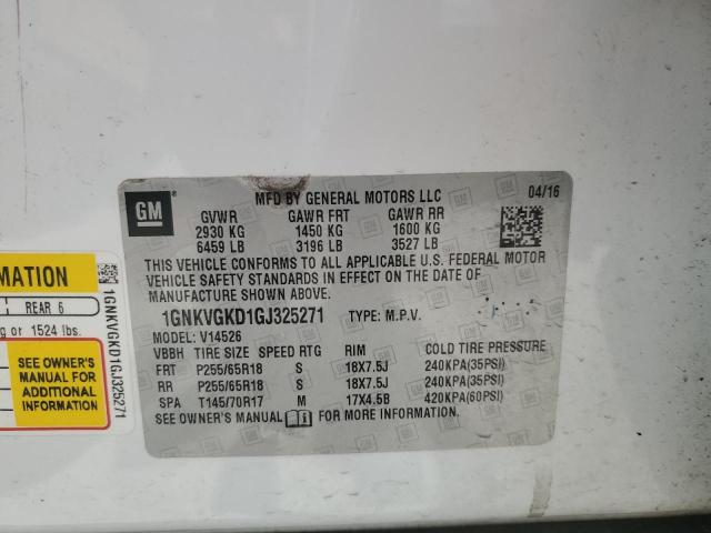 2016 CHEVROLET TRAVERSE L - 1GNKVGKD1GJ325271
