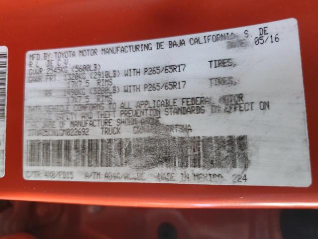 2016 TOYOTA TACOMA DOU 3TMAZ5CN1GM022692