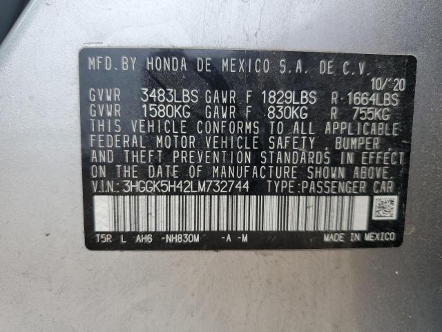 2020 HONDA FIT LX 3HGGK5H42LM732744