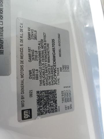 2021 CHEVROLET SILVERADO - 3GCPWCED6MG457035