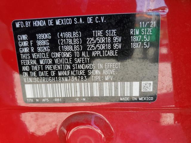 2022 HONDA HR-V SPORT 3CZRU6H18NM734783