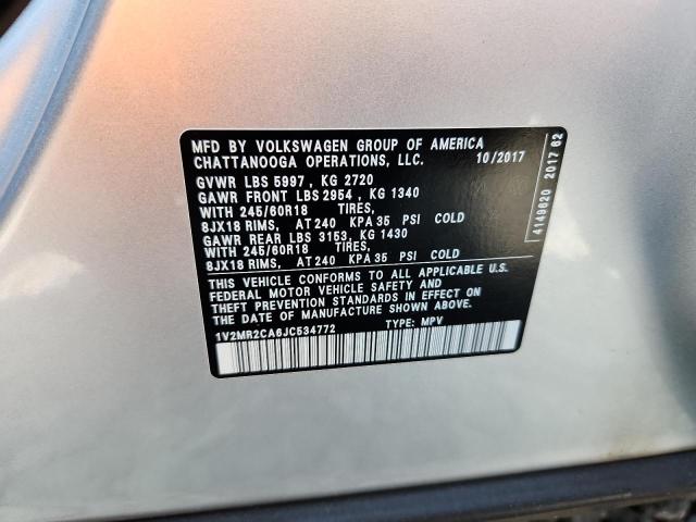 2018 VOLKSWAGEN ATLAS SEL 1V2MR2CA6JC534772