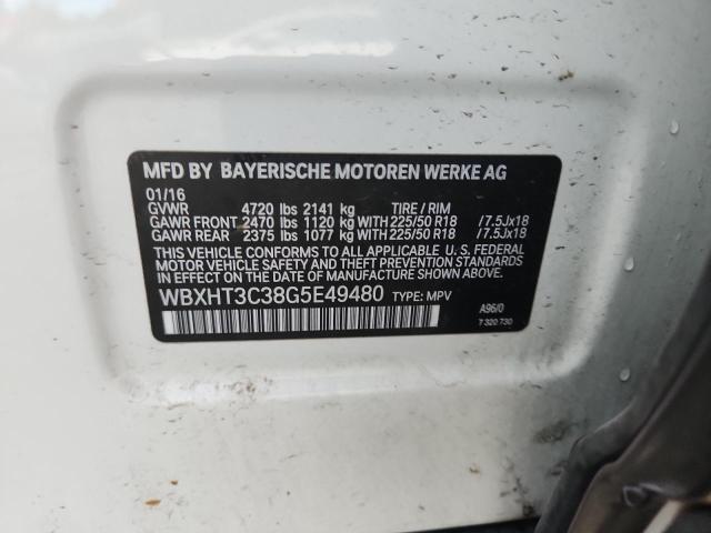 2016 BMW X1 XDRIVE2 WBXHT3C38G5E49480