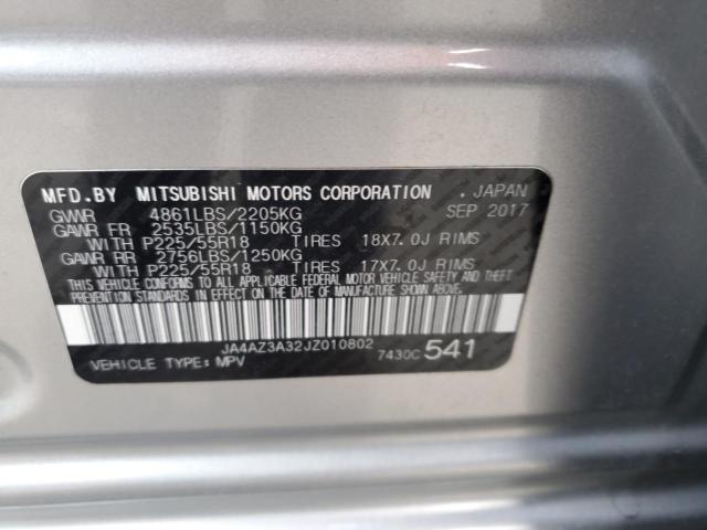 2018 MITSUBISHI OUTLANDER JA4AZ3A32JZ010802