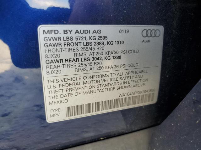 2019 AUDI SQ5 PRESTI WA1C4AFYXK2043850