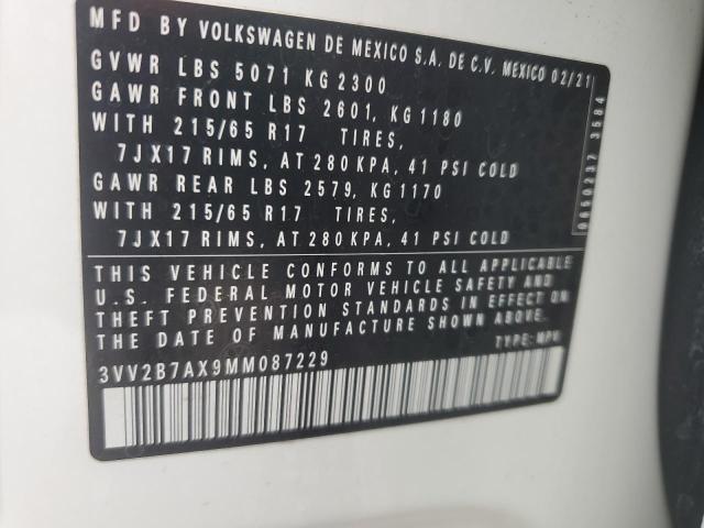 2021 VOLKSWAGEN TIGUAN SE - 3VV2B7AX9MM087229