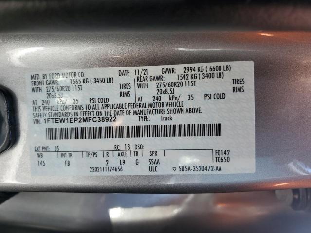 2021 FORD F150 SUPER - 1FTEW1EP2MFC38922