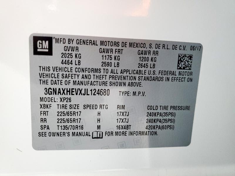 2018 CHEVROLET EQUINOX LS - 3GNAXHEVXJL124680
