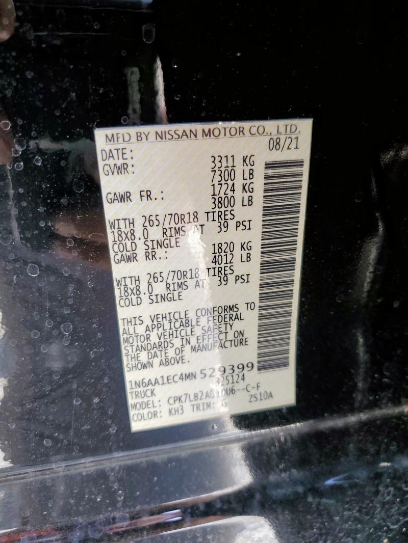 2021 NISSAN TITAN S 1N6AA1EC4MN529399