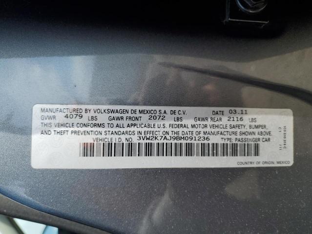 2011 VOLKSWAGEN JETTA BASE - 3VW2K7AJ9BM091236
